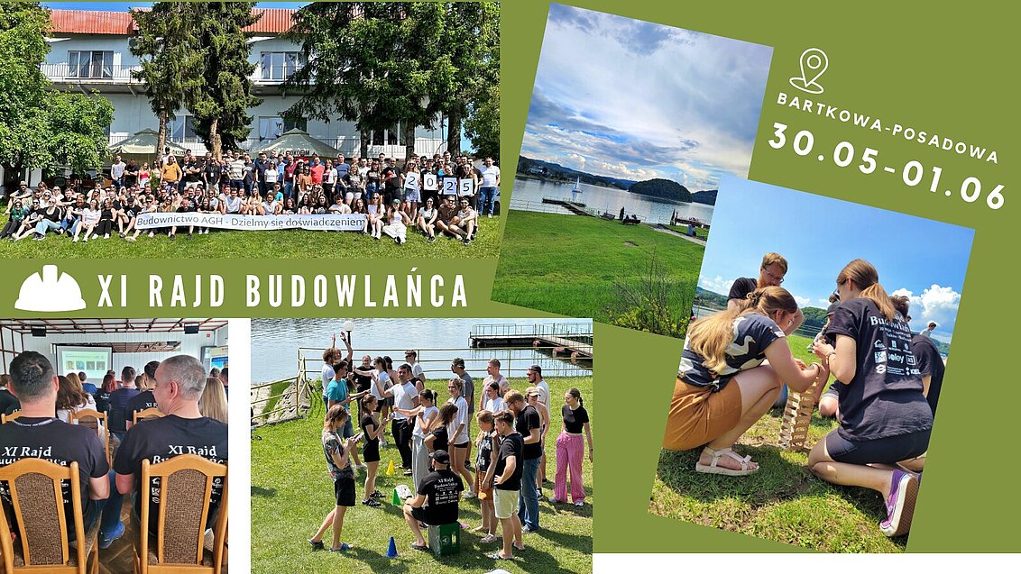 Kolaż ze zdjęciami z XI Rajdu Budowlańca