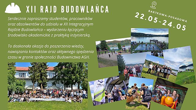 Kolarz ze zdjęciami z Rajdów Budowlańca z zaproszeniem do udziału