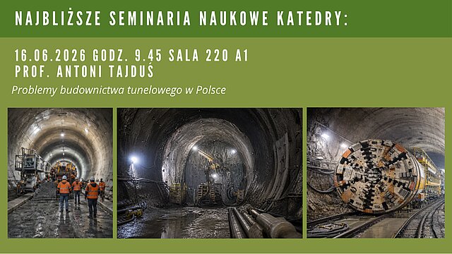 Kolaż z zaproszeniem na zebrania katedry